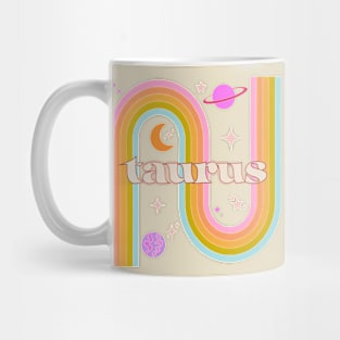 Taurus 70s Rainbow with Flowers Mug